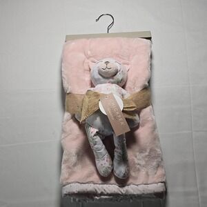 Chickpea 2 Piece Set Pink Baby Gift Blanket and Patchwork Plush Toy Nwt